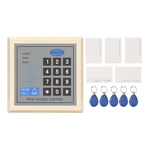 Elprico Standalone-Zugriffskontrolltastatur, 125-kHz-RFID-EM-ID-Tastatur. Home Security Door Access Control Keypad. Unterstützt 1200 Benutzer mit 5 ID-Karten-Schlüsselanhängern von Elprico