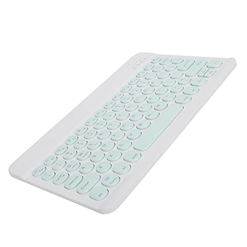 Elprico Tastatur, Bluetooth 3.0 10 Zoll wasserdichte, Staubdichte, Leise Tastatur, Kabellose Tastatur mit Runder Kappe Passend für Tablet-Smartphone-Computer(Hellgrün) von Elprico