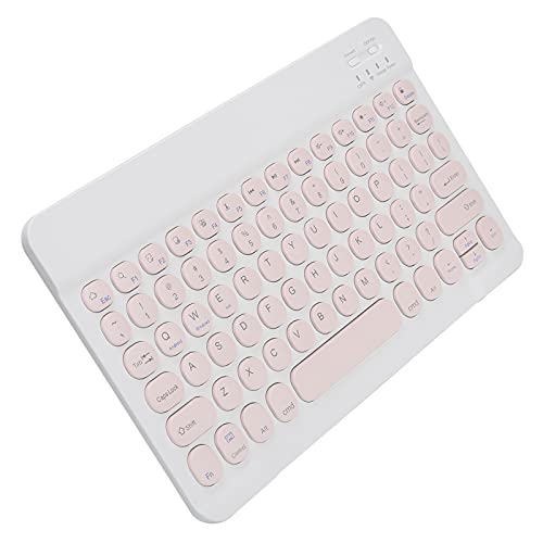 Elprico Tastatur, Bluetooth 3.0 10 Zoll wasserdichte, Staubdichte, Leise Tastatur, Kabellose Tastatur mit Runder Kappe Passend für Tablet-Smartphone-Computer(Rosa) von Elprico