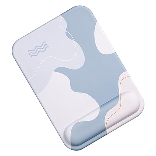 Elprico Tastatur-Mauspad-Set – Ergonomisches Silikon-Mauspad mit Memory-Schaum-Handgelenkauflage, 3D-Gaming-Design, Multifunktional für Computer (Rechteck, Blau) von Elprico
