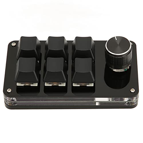Elprico -Tastatur mit 6 Tasten, Programmierbarer Knopf, Einhändige Mechanische Gaming-Tastatur fürMac OSU, Tragbares Design, Vielfältige Anwendungen von Elprico