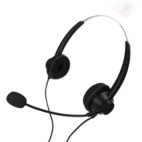 Elprico Telefon-Headset, 3,5-mm-Kopfhörer mit Geradem Kopf, Rauschunterdrückungs-Headset für Kundenservice, mit Mikrofon für VoIP-Telefone, Callcenter von Elprico