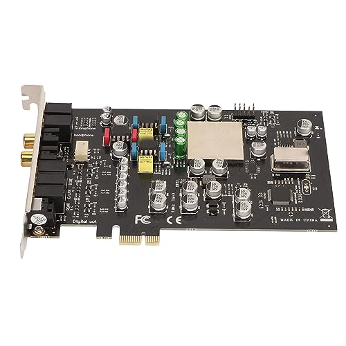 Elprico Überlegenes Klangerlebnis PCIe-Soundkarte 7.1CH, Multifunktionale Schnittstellen, ASIO-Treiber mit Geringer Latenz, Hochleistungschip von Elprico