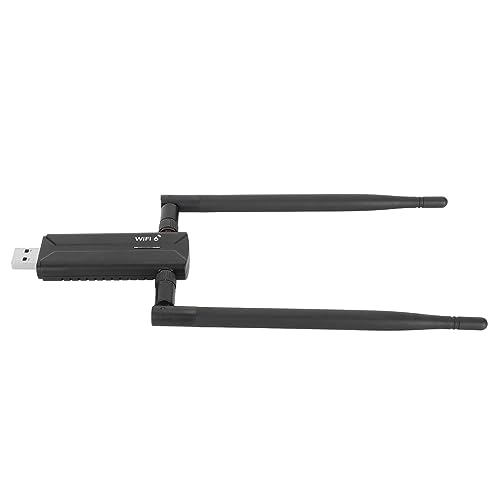 Elprico USB 3.0 WiFi6E AX5400M WiFi-Adapter 802.11AX Triple Band 6 GHz 5 GHz 2,4 GHz Dual 6 DBi Antennen, Stärkeres Signal, Professioneller Chip von Elprico