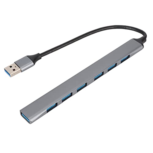 Elprico USB-C-Hub, 7-in-1-USB-C-auf-USB-Hub-Multport-Adapter, 1 USB 3.0-Anschlüsse, 6 USB 2.0-Anschlüsse, USB-Dockingstation für USB-Flash-Laufwerk, Kabellose Maus, Tastatur, Laptop, PC von Elprico