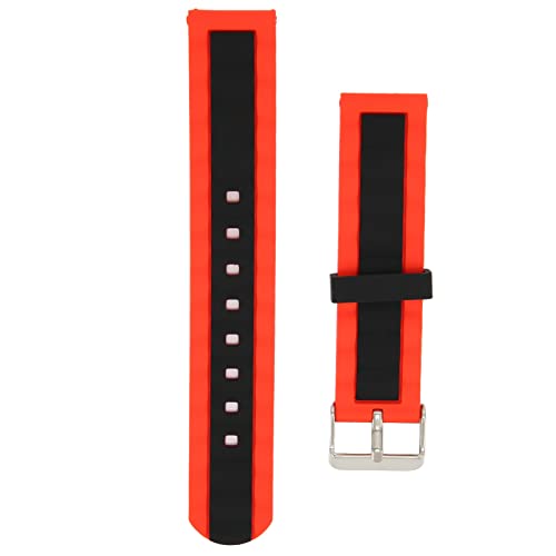Elprico Uhrenarmband Kompatibel für Amazfit, 20 Mm Verstellbares Silikon-Uhrenarmband Ersatzband für Amazfit GTS 3/GTS 2/Bip S/Bip U Smartwatch(Rot schwarz) von Elprico