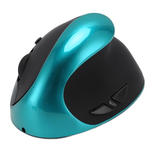 Elprico Vertikale Ergonomische Maus, Kabellose Optische Maus mit USB-Empfänger, 800 1200 1600 3 Einstellbare DPI Wiederaufladbare Mäuse für Laptop PC Tablet (Blue) von Elprico
