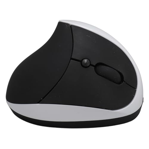 Elprico Vertikale Ergonomische Maus, Kabellose Optische Maus mit USB-Empfänger, 800 1200 1600 3 Einstellbare DPI Wiederaufladbare Mäuse für Laptop PC Tablet (White) von Elprico