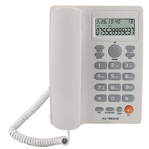 Festnetztelefon, KX-T885 Stummschaltung Funktion Sound löschen Anrufer-ID Freisprech-Telefon für Büro zu Hause, Hotel Festnetztelefon(Weiß) von Elprico