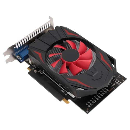 GTX1050 2 GB Grafikkarte, 128-Bit-DDR5-Grafikkarte für PC-Gaming, Unterstützt DirectX 12 PCI Express 2.0 16X Slot PCIE Grafikkarte mit Lüfter für Büro und Gaming von Elprico