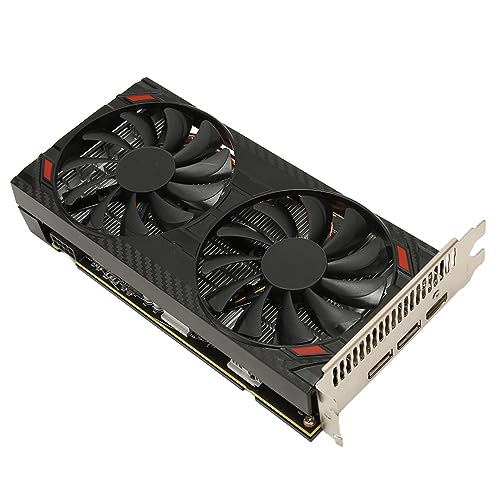 Gaming-Grafikkarte 8 GB GDDR6 128 Bit 1717 MHz 1750 MHz PCI Express 2.0 mit Zwei Lüftern, Geräuscharm, 8-poliger PCIe-Anschluss für Navi14, DirectX 12 (RX5500XT 8G DDR6) von Elprico