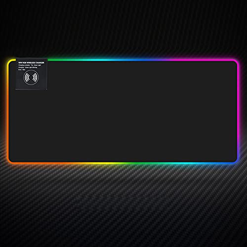 Gaming-Mausmatte, Schreibtisch-Büro-Mauspad Große LED-Wireless-Schnellladung rutschfeste Tragbare Spiel-Mausmatten für Laptop, Computer und PC Gaming-Mausmatte, Schreibtisch-Büro-Mauspad Große LED-Wireless-Schnellladung rutschfeste Tragbare Spiel-Mausmatten für Laptop, Computer und PC von Elprico