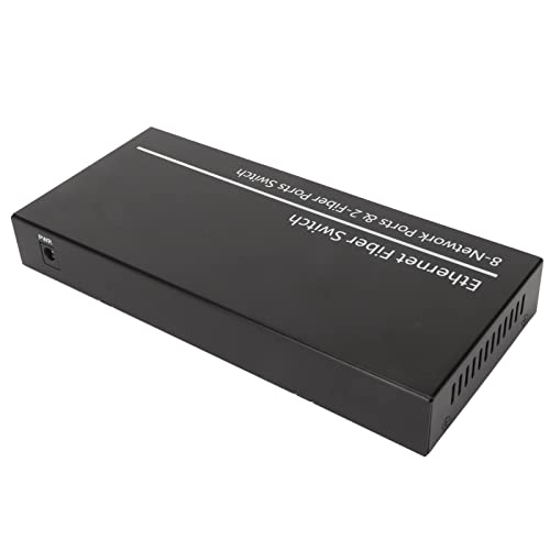 Gigabit-Ethernet-Glasfaserkonverter mit 2 Optischen Ports, Glasfaser-Media-Switch mit 8 Elektrischen Ports Bis zu 120 Km, RJ45-Port-SFP-Glasfaser-Media-Switch von Elprico