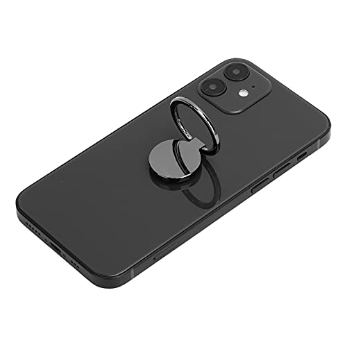 Handy-Ringhalter-Ständer, Metall-Handyhalter, 360 Grad Drehbarer Fingerring-Ständer mit Poliertem Metall-Handygriff für Handy-Tablet-Hülle(Glänzend schwarz) von Elprico
