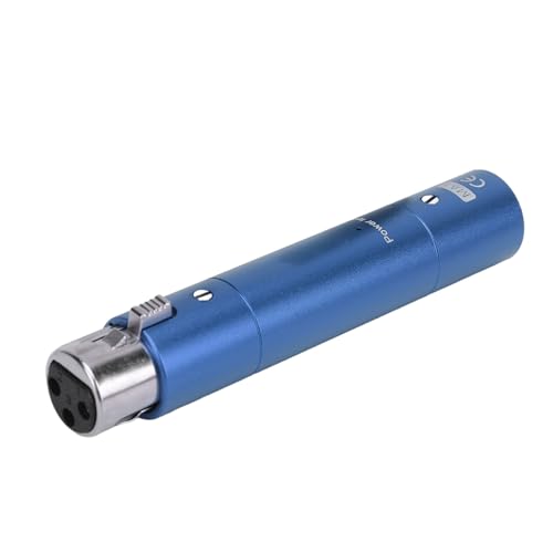 Inline-Mikrofonvorverstärker mit 28 DB Verstärkung, Dynamischer Aktiver Inline-Mikrofon-Booster-Vorverstärker für die Übertragung von Live-Streaming und Studio-Gesang (Blue) von Elprico