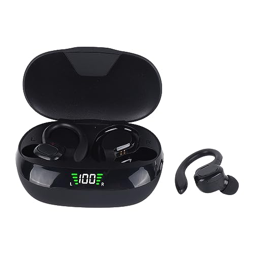 Kabellose Ohrhörer, Bluetooth-Kopfhörer, Sport-Ohrbügel, Over-Ear-Kopfhörer mit Ladehülle, Stereo-Surround-Sound, In-Ear-Kopfhörer für das Training, Schwarz von Elprico