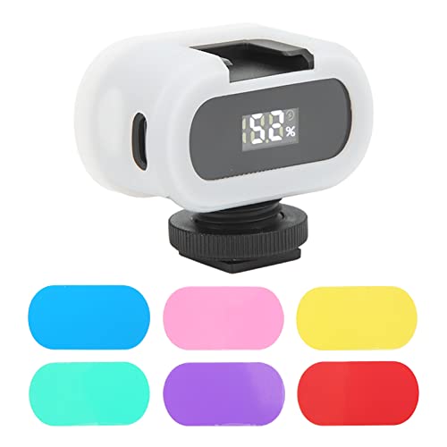 LED-Videoleuchte, Mini-LED-Kameraleuchte mit 6-Farben-Folie und Silikonhülle, Wiederaufladbares USB-C-Soft-Light-Panel für Live-Streaming-Fotografie von Elprico