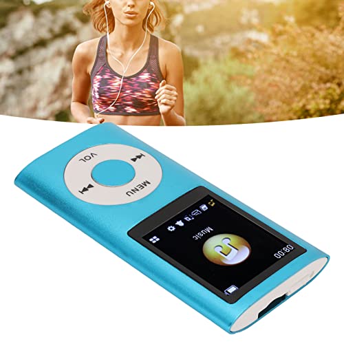 MP3-Player, 64-GB-Musikplayer, Verlustfreie Musik, Schlanker 1,8-Zoll-LCD-Bildschirm, Tragbarer MP3-Musikplayer, Inklusive Ladekabel und Kopfhörer, Einfach zu Tragen (Blau) von Elprico