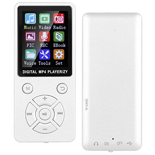 MP3-Player/MP4-Player, 1,8-Zoll-FM-Radio-Multifunktions-Trinkspieler 8G Bluetooth-Unterstützung 32G-Speicherkarte Taktikschaltflächen mit acht Diagrammen(Weiß) von Elprico