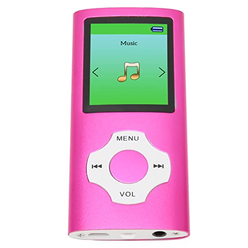 MP3-Player mit UKW-Radio und Sprachaufzeichnung, 1,8-Zoll-LCD-Musikplayer mit Videowiedergabe für Schüler (Rosa) von Elprico