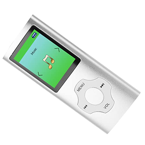 MP3-Player mit UKW-Radio und Sprachaufzeichnung, 1,8-Zoll-LCD-Musikplayer mit Videowiedergabe für Schüler (Silber) von Elprico