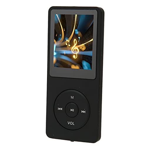 MP3-Player mit UKW-Radio und Sprachaufzeichnung, 8 GB MP4-Player, Unterstützt Bis zu 64 GB, 30 Stunden Wiedergabe, Multifunktionaler Sport-MP3-Musikplayer für Sport, Laufen (Schwarz) von Elprico