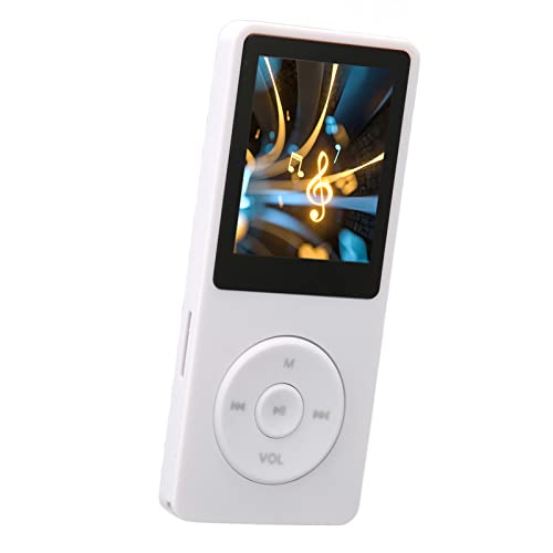 MP3-Player mit UKW-Radio und Sprachaufzeichnung, 8 GB MP4-Player, Unterstützt Bis zu 64 GB, 30 Stunden Wiedergabe, Multifunktionaler Sport-MP3-Musikplayer für Sport, Laufen (Weiss) von Elprico