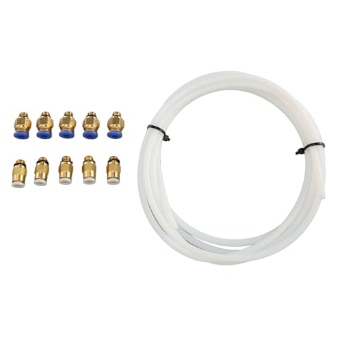 PTFE-Schlauch 1,75 Mm Filament mit 5 Stück PC4 M6 und 5 Stück KJH04 M6 Pneumatischen Anschlüssen und Rohrschneider für Bambu Lab 3D-Drucker (2 m) von Elprico