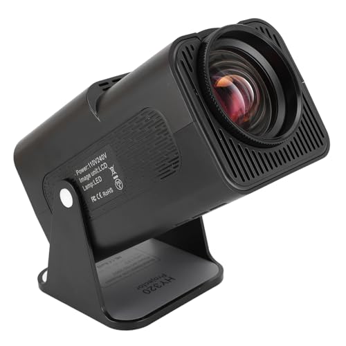 Projektor mit Android 11, Tragbarer Projektor 4K 1080P Full HD-Unterstützung, Smart-Projektor WiFi6 BT5.0 Autokorrektur, 180°-Flip-Außenprojektor für Heimkino (EU-Stecker 100-240 von Elprico