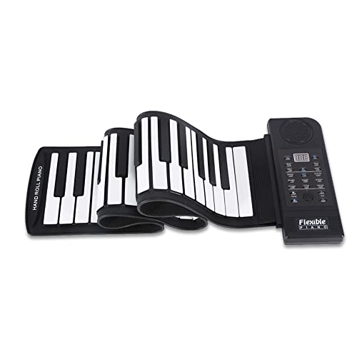 Roll Up Piano, tragbares 61 Tasten elektronisches weiches Silikon Flexibles Klavier Elektronische digitale Musik Tastatur Klavier für Kinder Erwachsene Home Entertainment Musikpraxis von Elprico