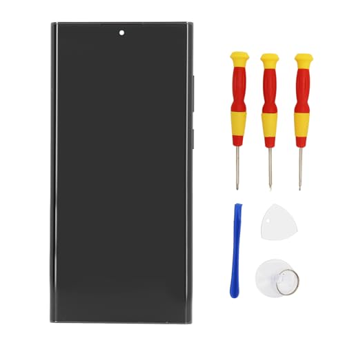 Galaxy S22 Ultra Display-Ersatz mit Rahmen, für Galaxy S22 Ultra EU oder S908B Internationale Version. Bildschirm-Ersatz-Set, OLED-Touch-Display-Digitizer von Elprico