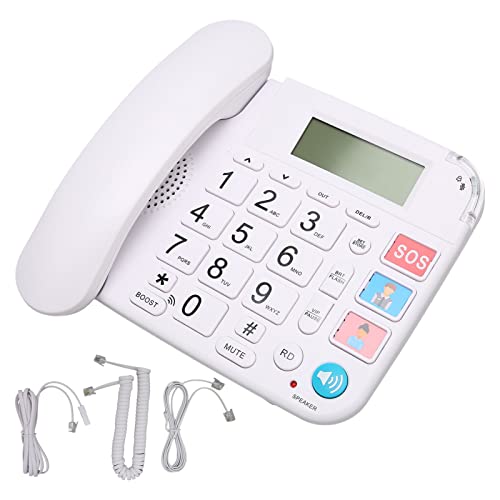 Schnurgebundenes Telefon mit Großen Tasten, LCD-Display Schnurgebundenes Telefon von Lindline mit Klingelton-Lautstärkeregelung für Senioren und ältere Menschen Schnurgebundenes Telefon mit Großen Tasten, LCD-Display Schnurgebundenes Telefon von Lindline mit Klingelton-Lautstärkeregelung für Senioren und ältere Menschen von Elprico