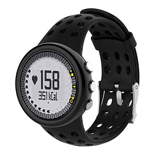 Smartwatch-Armband aus Silikonkautschuk für Suunto M1 M2 M4 M5 (Schwarz) von Elprico