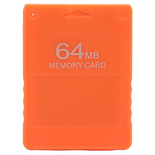 Spiele-Speicherkarte, 64 MB PS2-Hochgeschwindigkeits-Speicherkarte Effiziente Spiele-Speicherkarte Unterstützt FMCB1.966 und Alle Spiele für Playstation 2(Orange) von Elprico