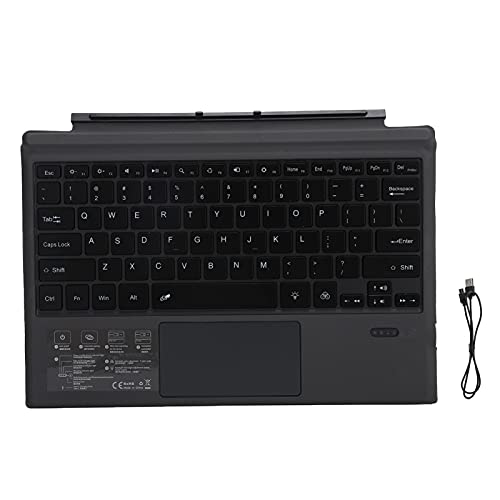 Tastatur, Schwarz Kabellose Laptop-Handballenstützentastatur mit Touchpad, Ultradünnes Bluetooth-Computerzubehör Kompatibel für Microsoft von Elprico
