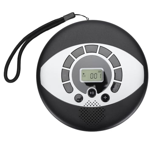Tragbarer CD-Player, Wiederaufladbarer Tragbarer CD-Player für Auto und Reisen, Walkman-CD-Player, 1500-mAh-Multifunktions-CD-Player, MP3-Player, 3,5-mm-Kopfhöreranschluss von Elprico