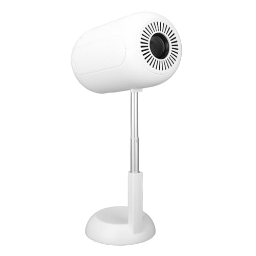 Tragbarer Projektor, 4K-Smart-Projektor, 1080P Tragbarer Heimprojektor, 90-Grad-Drehung, Trapezkorrektur, Intelligenter Tragbarer Projektor mit Fernbedienung (EU-Stecker 100-240 V) von Elprico