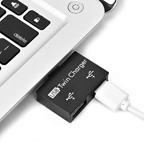 USB Hub, tragbarer USB 2.0 Hub-Adapter, Hochwertiges Schwarzweiß für Mobile Geräte mit USB-Anschluss(Black) von Elprico