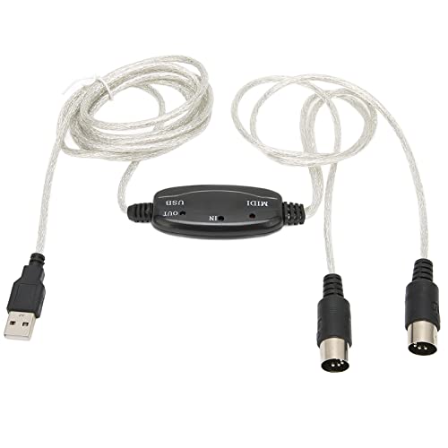 USB-MIDI-Kabel, USB-zu-MIDI-Kabelkonverter 16 Kanäle PC zu Synthesizer 2 in 1 MIDI-Kabeladapter für Windows-Computer von Elprico