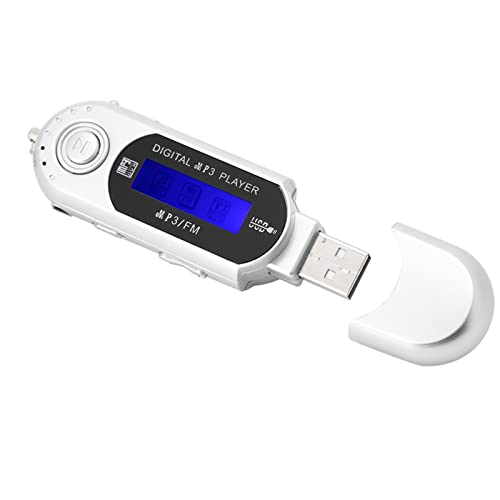 USB-MP3-Player, Tragbarer Audio-Musik-Player für Sport, Verlustfreier MP3-Player mit LCD-Bildschirm, FM-Radio-Sprachspeicherkarte (Grau) von Elprico