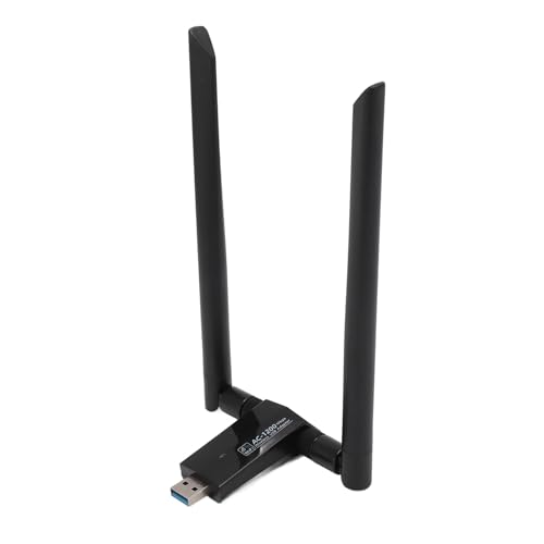 USB-WLAN-Adapter, 1200 Mbit/s WLAN-Dongle, USB 3.0 Dualband 5G/2,4G Wireless-Netzwerkadapter für Desktop-Laptop-PC, Zwei 5 DBi-Antennen, Unterstützt Windows 11/10/8.1/8/7, OS X von Elprico