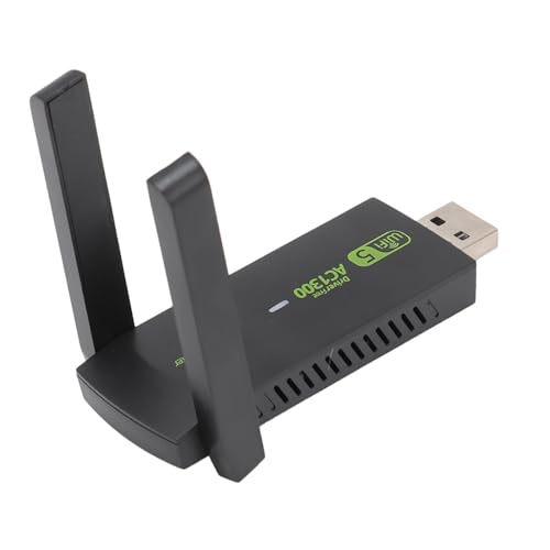 USB-WLAN-Adapter, 1300 Mbit/s, WLAN-Dongle, USB-Dualband-5G/2,4G-Wireless-Netzwerkadapter für Desktop-Laptop-PC, Zwei 5-dBi-Antennen, Unterstützt Windows 11/10/8.1/8/7/XP von Elprico