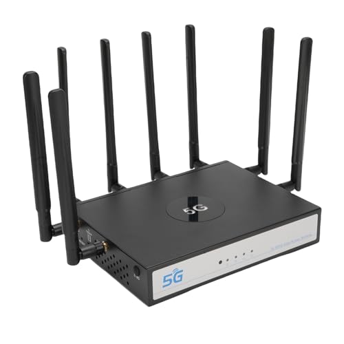 WiFi 6 CPE -Router, Dualband 4,67Gbit / S 5G Nr NSA SA Wireless Router mit SIM -Slot- und 2,5 G Wan -Port für Mehr Als 100 Geräte Mesh Networking, 8 Abnehmbare Antennen (US-Stecker) von Elprico