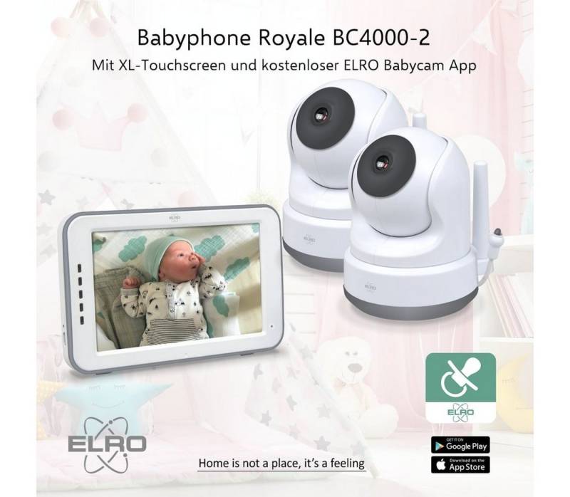 Elro Babyphone BC4000 Baby Monitor Royale, 2-tlg., 12,7 cm Touchscreen, App, Gegensprechfunktion, ferngesteuerte Kamera von Elro