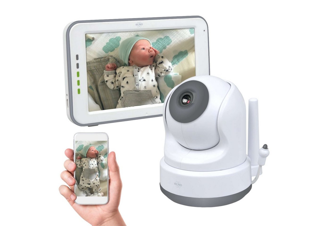 Elro Video-Babyphone BC3000, Royaler HD XL Monitor, App, VOX und Gegensprechfunktion Elro Video-Babyphone BC3000, Royaler HD XL Monitor, App, VOX und Gegensprechfunktion von Elro
