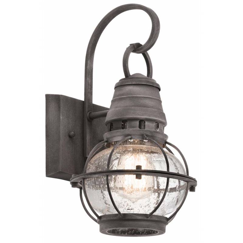 Außenleuchte, Wandlampe, Stahl Glas, Verwittertes Zink von Elstead Lighting