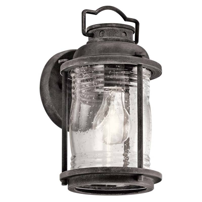 Außenleuchte, Wandlampe, Stahl Glas, Verwittertes Zink von Elstead Lighting