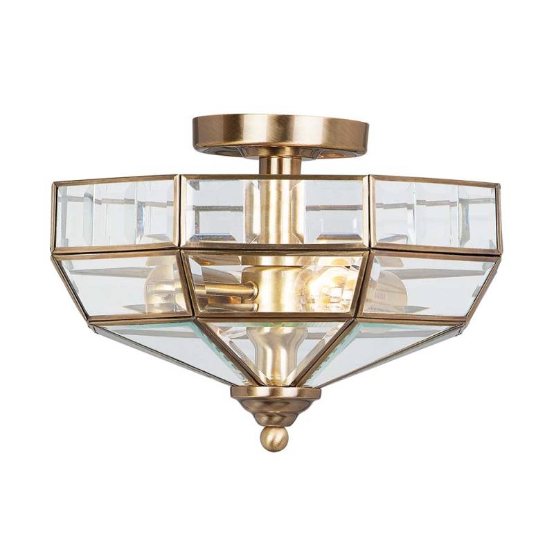 Deckenleuchte, Messing Glas, B 32 cm von Elstead Lighting