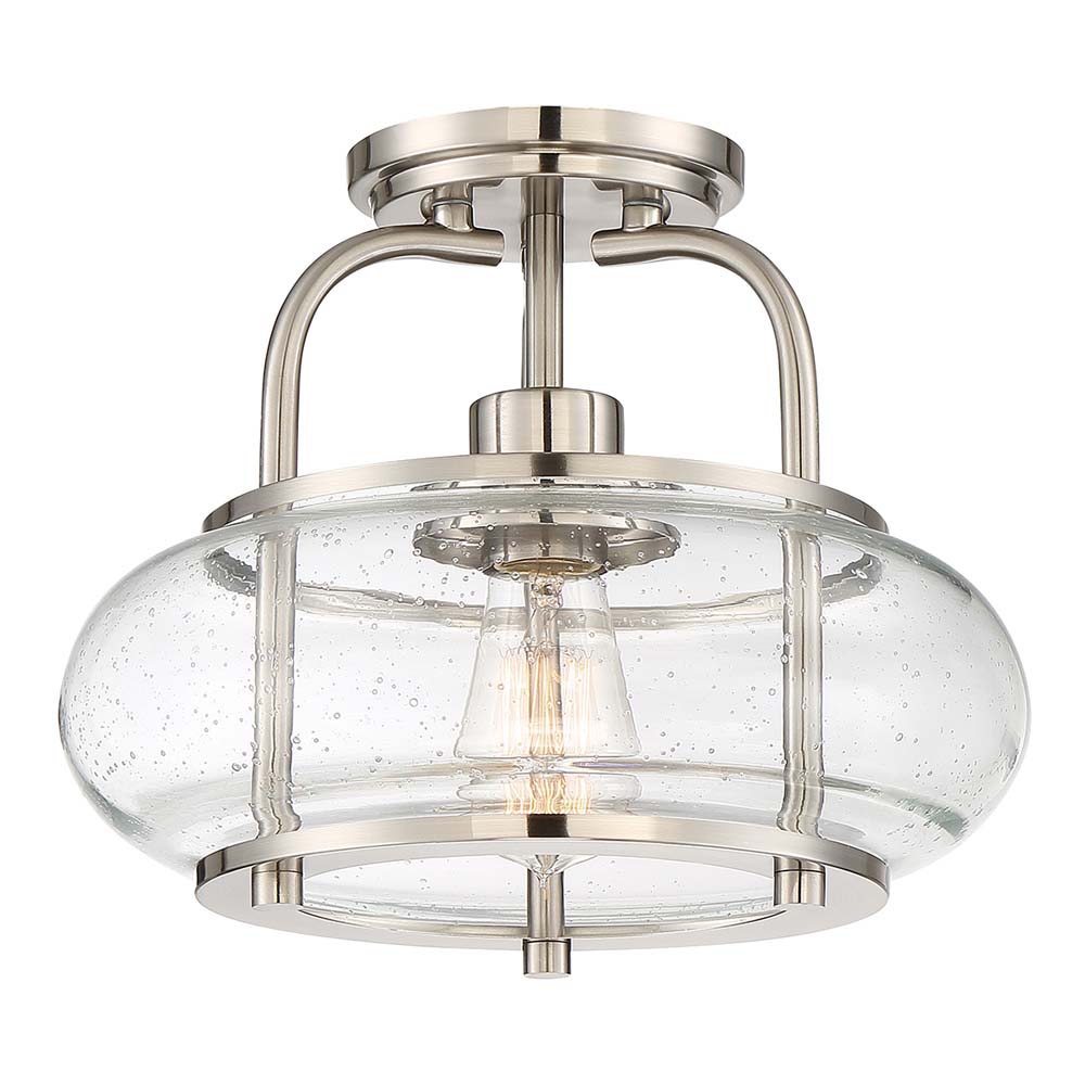 Deckenleuchte, Metall Glas, Nickel, D 30,5 cm Deckenleuchte, Metall Glas, Nickel, D 30,5 cm von Elstead Lighting