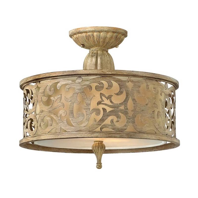 Deckenleuchte, Stahl Glas, Champagner-Farbe, D 37,5 cm von Elstead Lighting
